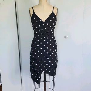 Form-Fitting Polka Dot Dress